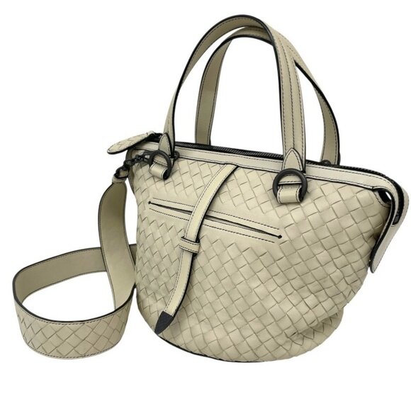 BOTTEGA VENETA White Leather Intrecciato Bag - Picture 4 of 16